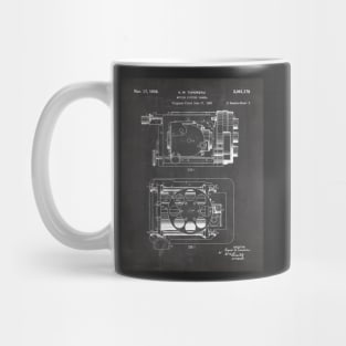 Film Camera Patent - Movie Lover Cinema Student Art - Black Chalkboard Mug